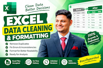 do excel data cleaning, formatting and remove duplicates