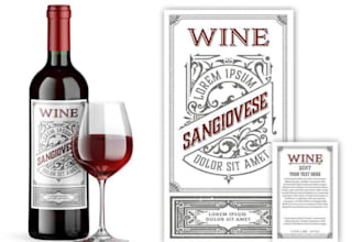 design a professional and luxury wine label and all product, clothing label