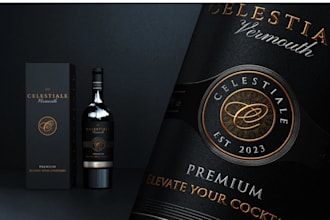 design a professional and luxury wine label and all product, clothing label