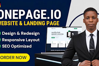 redesign your onepage io website and high converting landing page