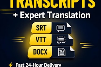 transcribe, translate, and create srt subtitles for videos or documents