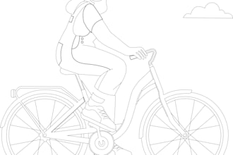 draw a clean and professional line art illustration