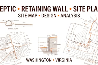 septic system design and retaining wall,  site plan site map washington virginia