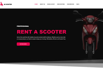 design wix scooter rental website electric scooter booking website moped rental