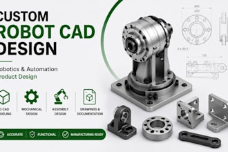 design robotic arm parts, mounts and mechanical components for production