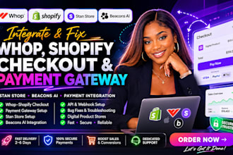integrate whop shopify checkout payment gateway stan store beacons ai