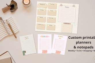 design custom printable planners and notepads