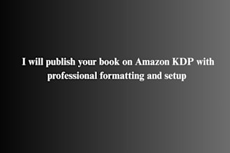 publish your book on amazon KDP with professional formatting and setup