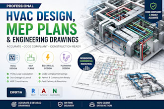 provide hvac design, mep plans and engineering drawings
