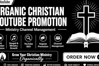 manage ministry channel do organic usa christian gospel youtube video promotion