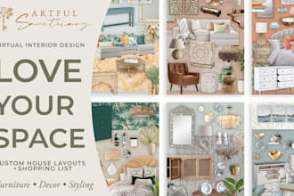 create a virtual interior design and shopping list