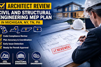 architect review civil and structural engineering mep plan in michigan ny tn pa