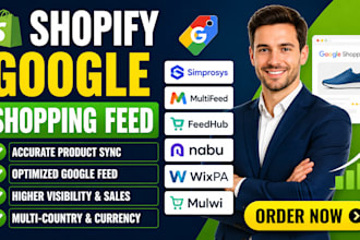 setup shopify google shopping feed simprosys multifeed feedhub nabu wixpa mulwi