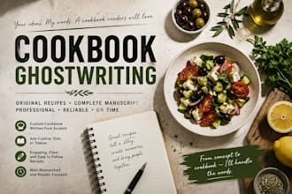 write custom cookbooks and original recipes