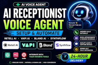 setup retell ai bland ai vapi ai receptionist synthflow hinglish voice agent