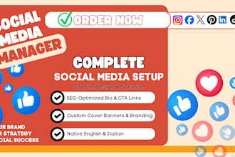 create, setup and optimize your social media accounts