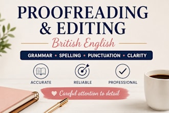 proofread and edit your document using british english