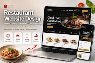 build restuarant and food website with online ordering, booking using wordpress