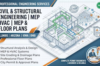 civil, structural engineering mep hvac floor plan in illinios arizona iowa ohio