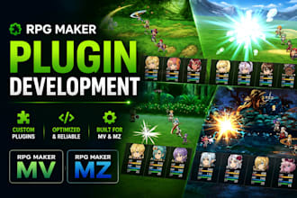 make custom rpg maker mv mz plugins, battle systems, mechanics, gameplay feature