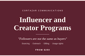 run your influencer marketing and creator outreach program
