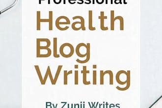 write researched health blog posts with credible sources