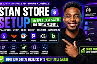 setup stan store with whop kofi payhip gumroad podia for digital products
