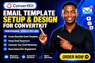setup convertkit newsletter, landing page and email automation