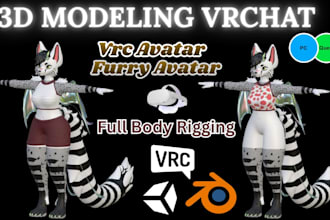 design your vrchat avatar, furry avatar, vr character model