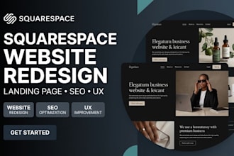 redesign squarespace website design with clean SEO landing pages for web ranking