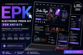 design a clickable interactive epk electronic press kit for artists