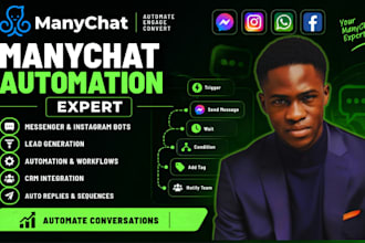 build manychat automation for instagram, facebook and whatsapp