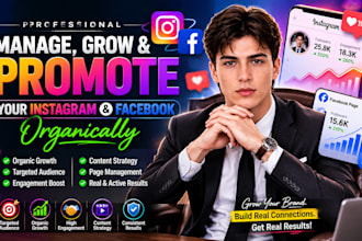 manage, grow and promote your instagram and fb page with organic strategies