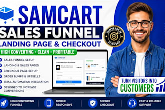 build a high converting samcart sales funnel and landing page