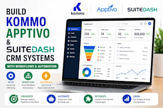 build kommo, apptivo and suitedash CRM systems with workflows and automation