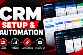 build kommo, apptivo and suitedash CRM with workflows and automation