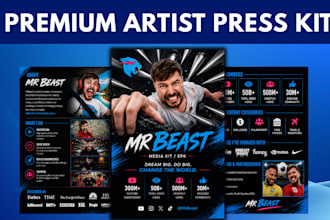 design dj press kit canva epk media kit clickable influencer press kit one pager