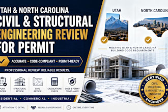 do utah, north carolina, civil and structural engineering review for permit