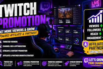 twitch SEO, channel promotion and channel growth to increase live viewers