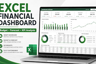 create a professional excel financial dashboard and analysis