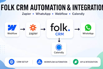 setup folk crm zapier automation whatsapp folk crm integration webflow calendly