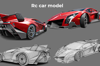 design 3d printable rc car body scale model car widebody kit and cad design