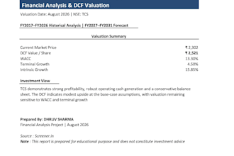 build a financial model, forecast and dcf valuation in excel
