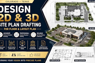 design 2d and 3d site plan drafting for floor and layout plan colorado texas