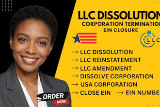 do llc dissolution, llc reinstatement, close ein with irs, llc address change