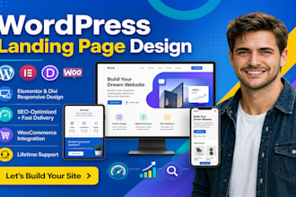 design wordpress landing page, elementor and divi responsive business website