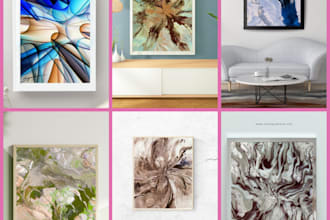 create abstract printable wall art for home decor and etsy