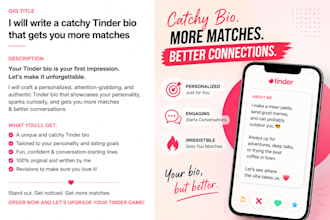 write you a tinder bio, dating advice