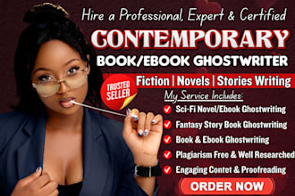 ghostwrite your contemporary romance and paranormal romance novels, stories,