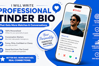 write a professional, personalized, and engaging tinder bio